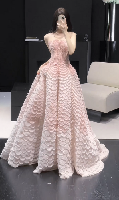 Gorgeous Pink Prom Dress Sweet 16 Dress A-Line Tulle Long Evening Dress ED11996