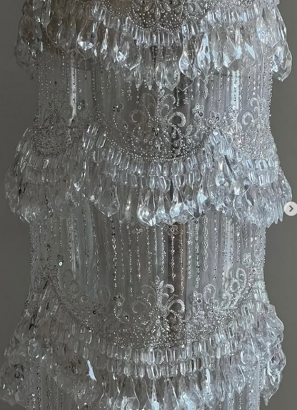 Chic White Prom Dress Sheath Tassle Long Evening Dress ED12031