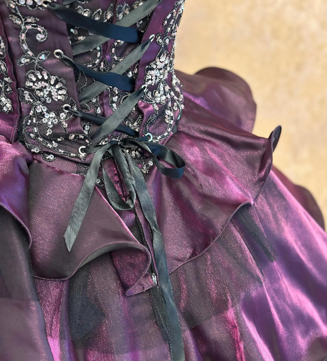 Gorgeous Quinceanera Dress Purple Prom Dress A-Line Satin Sweet 16 Dress ED12089
