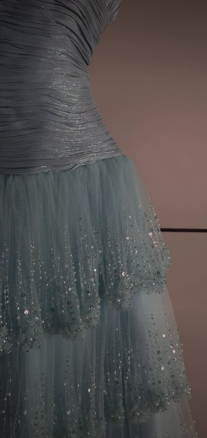 Wunderschönes hellblaues A-Linien-Ballkleid aus Chiffon, langes Abendkleid ED12096