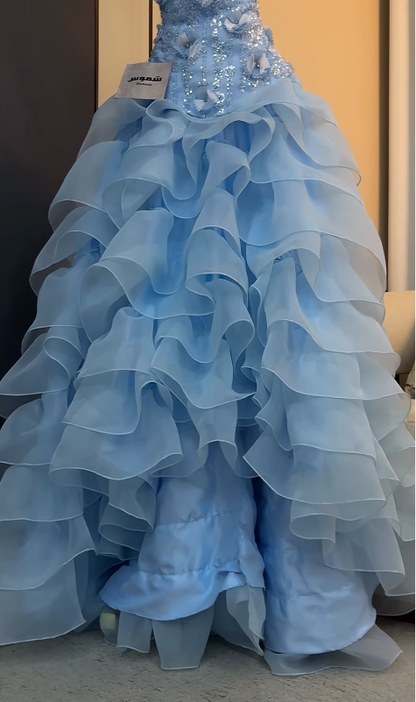 Gorgeous Pale Blue Prom Dress A-Line Chiffon Long Evening Dresses ED12101