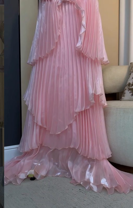 Schickes rosa Abschlussballkleid, figurbetontes Chiffon-Lange Abendkleid ED12105