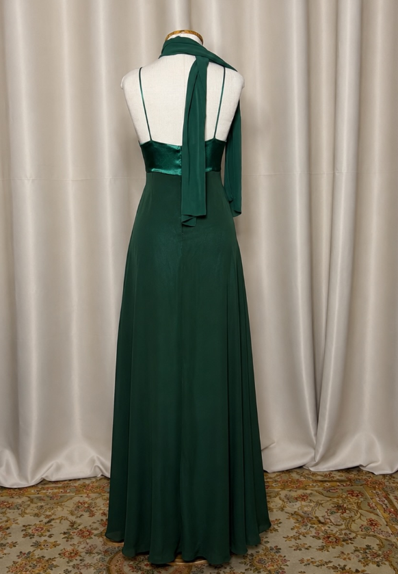 Simple Dark Green Wdding Guest Dress Sheath Satin Long Evening Dress ED12126
