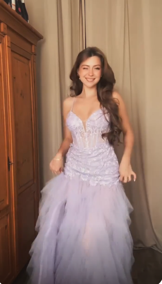 Gorgeous Light Purple Prom Dress Sheath Tulle Long Evening Dress ED12169
