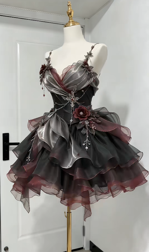 Cute Black Short Prom Dress A-Line Tulle Birthday Party Dress ED12186
