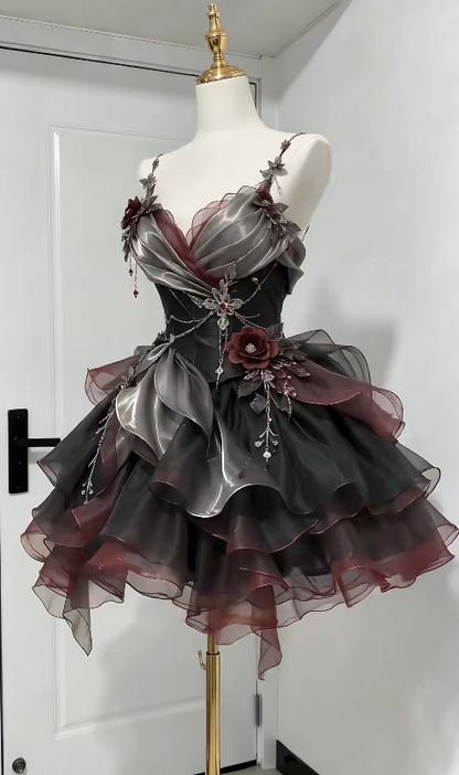 Cute Black Short Prom Dress A-Line Tulle Birthday Party Dress ED12186
