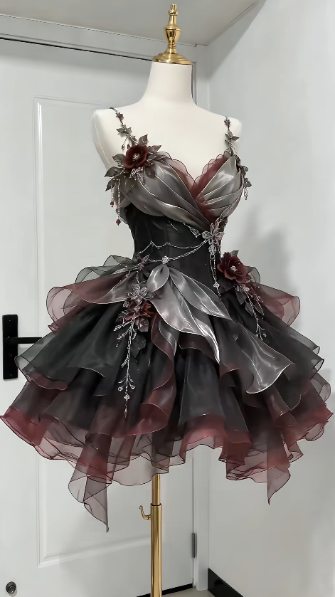 Cute Black Short Prom Dress A-Line Tulle Birthday Party Dress ED12186