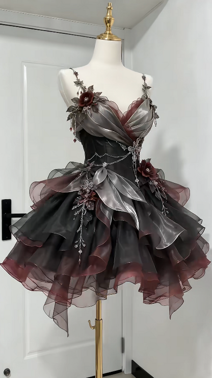 Cute Black Short Prom Dress A-Line Tulle Birthday Party Dress ED12186