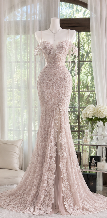 Pretty Pink Prom Dress Sheath Lace Long Evening Dress ED12200