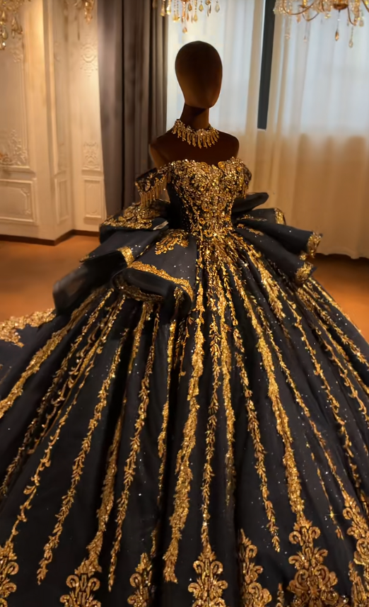 Magnifique robe de bal de quinceañera en satin brillant, robe de 16 ans longue bleu marine, ED12217