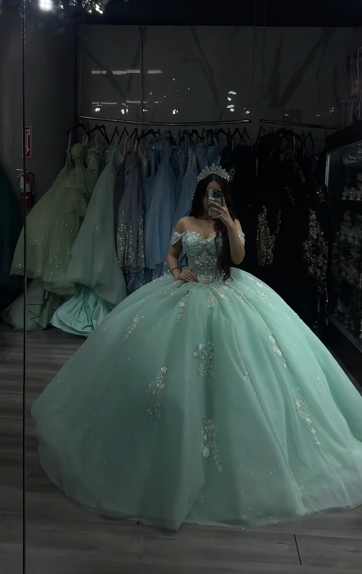 Magnifique robe de bal en tulle pour quinceañera, robe longue verte pour 16 ans, ED12218