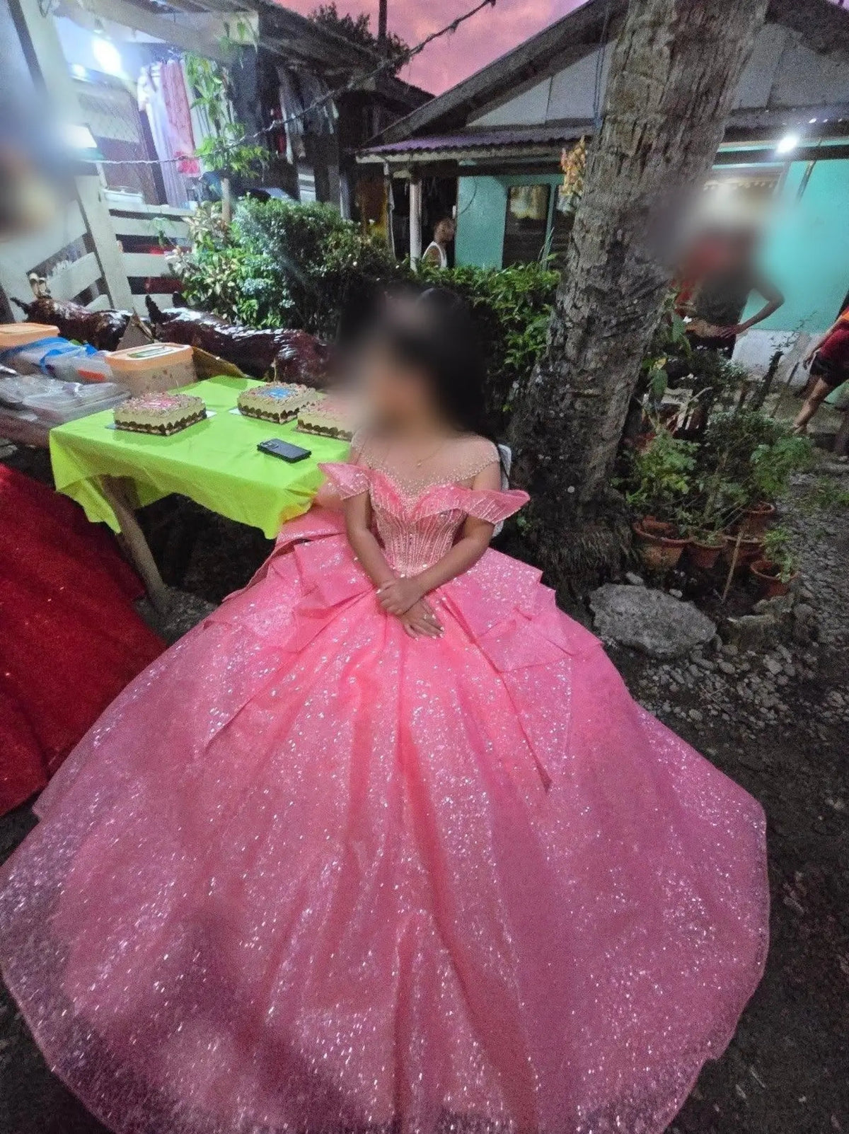 Magnifique robe de bal rose à appliqués en tulle pour quinceañera ou 16e anniversaire, longue et élégante ED12226