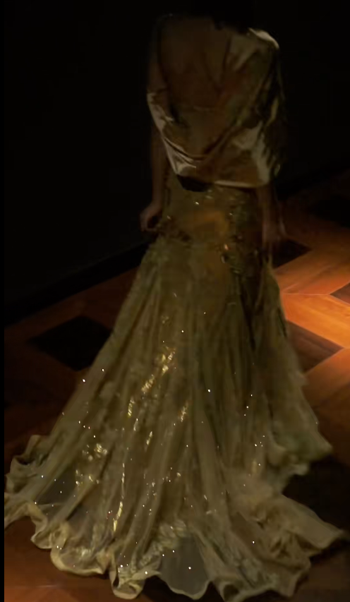 Robes d'anniversaire élégantes bleu dégradé, col en V, paillettes, mousseline, fourreau, robes de bal, robes de soirée ED04456