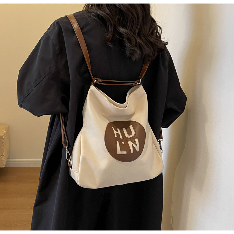Large Capacity Commuter Shoulder Tote Bag Canvas Backpack ED0325
