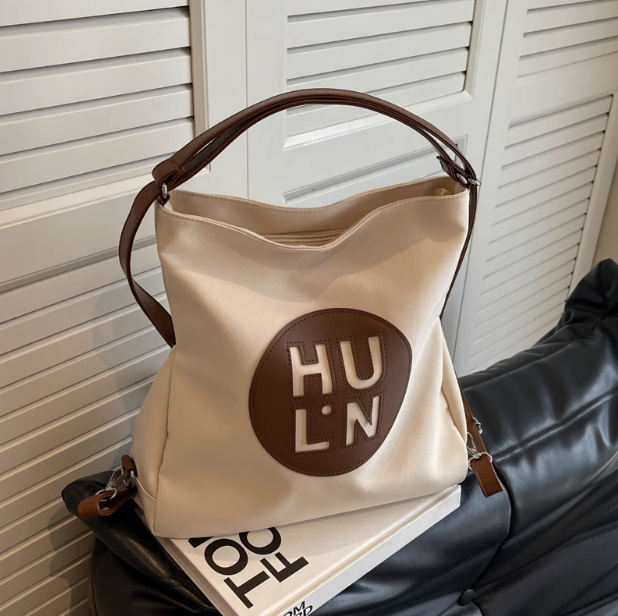 Large Capacity Commuter Shoulder Tote Bag Canvas Backpack ED0325