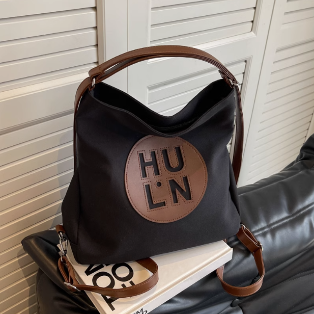 Large Capacity Commuter Shoulder Tote Bag Canvas Backpack ED0325