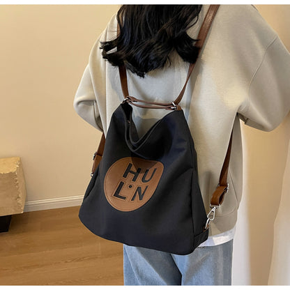 Large Capacity Commuter Shoulder Tote Bag Canvas Backpack ED0325