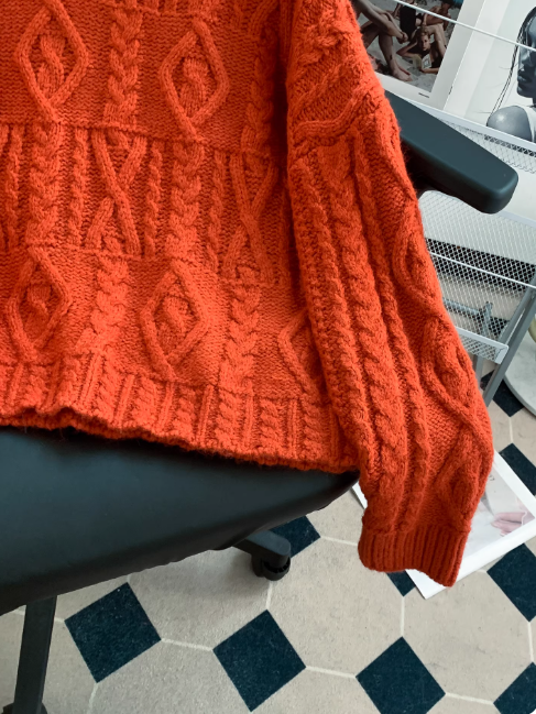 Korean Retro Twisted Round Neck Pullover Sweater for Women EP01434