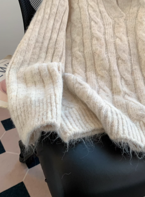 Retro cable knit pullover sweater, Korean style women's cardigan EP01447