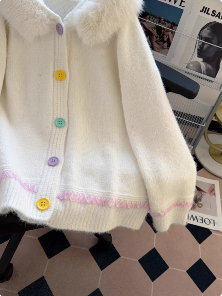 Cardigan mignon abricot ED01342