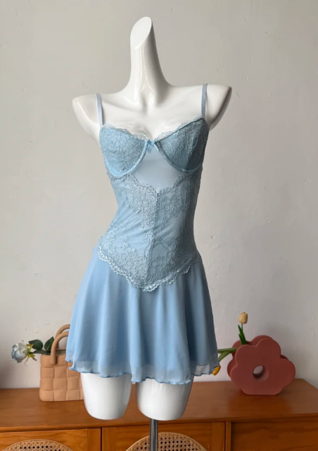 Vintage Spaghetti Straps Sheath Birthday Dresses, Blue Homecoming Dresses EP04039
