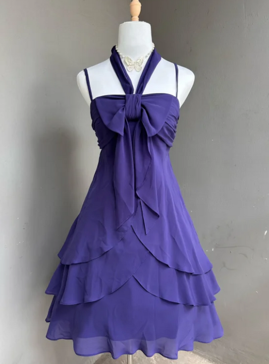 Elegant Spaghetti Strap Sheath Birthday Dresses, Purple Homecoming Dresses EP04042
