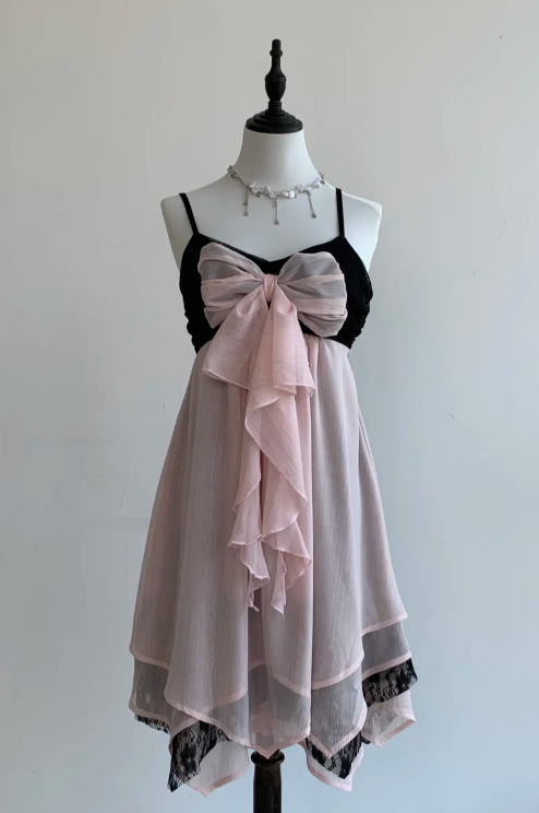 Elegant Spaghetti Strap A-Line Chiffon Short Prom Dresses, Pink Homecoming Dresses EP04045