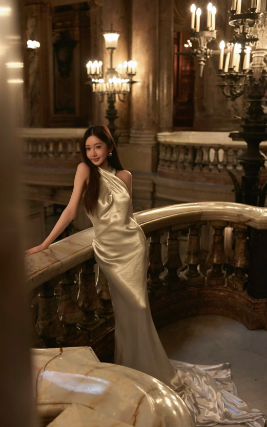 Elegant Halter Sheath Satin Long Prom Dresses, White Backless Formal Evening Dresses EP04078