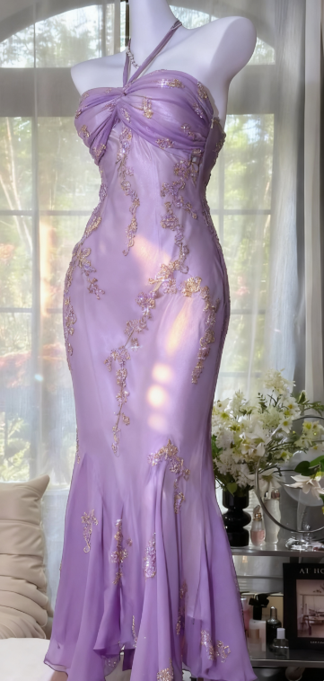 Vintage Halter  Mermaid Long Prom Dresses Chiffon Beaded Dark Green Long Formal Dresses EP04752