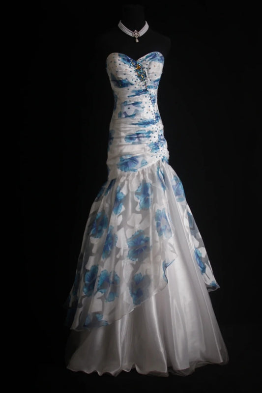 Elegant Sweetheart Mermaid Long Prom Dresses Tulle Vintage Evening Dresses EP04784