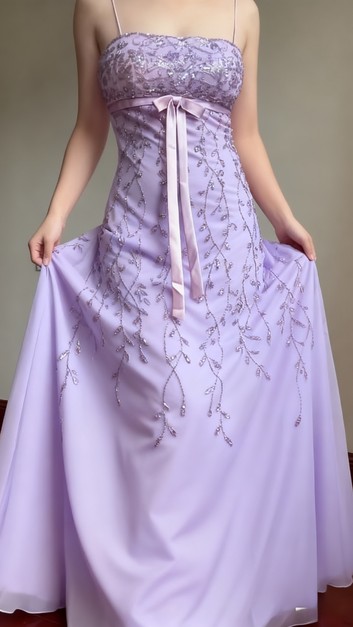 Fairy Spaghetti Strap Sheath Pink Long Prom Dresses Beaded Chiffon Pink Formal Dresses EP05089