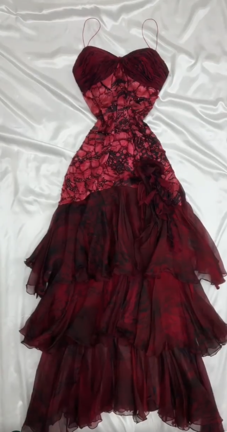 Robes d'anniversaire élégantes bleu dégradé, col en V, paillettes, mousseline, fourreau, robes de bal, robes de soirée ED04456