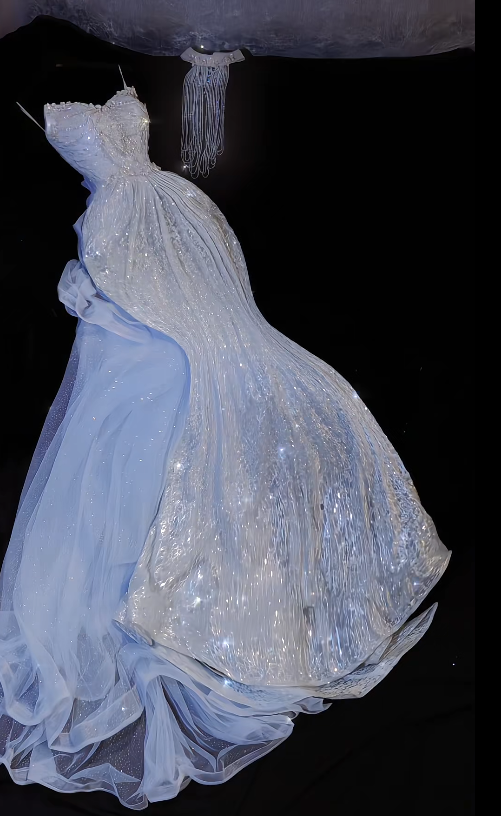 Glam Spaghetti Strap Mermaid Silver Long Prom Dresses Tulle Sequin Silver Formal Dresses EP05117