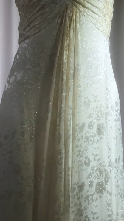 Chic One Shoulder Sheath White Long Prom Dresses Chiffon Sleeveless White Evening Dresses EP05127