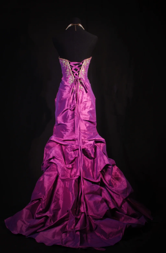 Elegant Strapless Sheath Long Prom Dresses Beaded Satin Pink Evening Dresses Sleeveless Pink Birthday Dresses EP05397