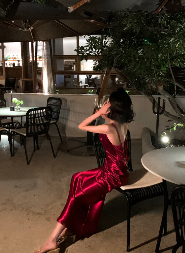 Sexy Spaghetti Straps Sheath Long Prom Dresses Satin Burgundy Bridesmaid Dresses EP05664