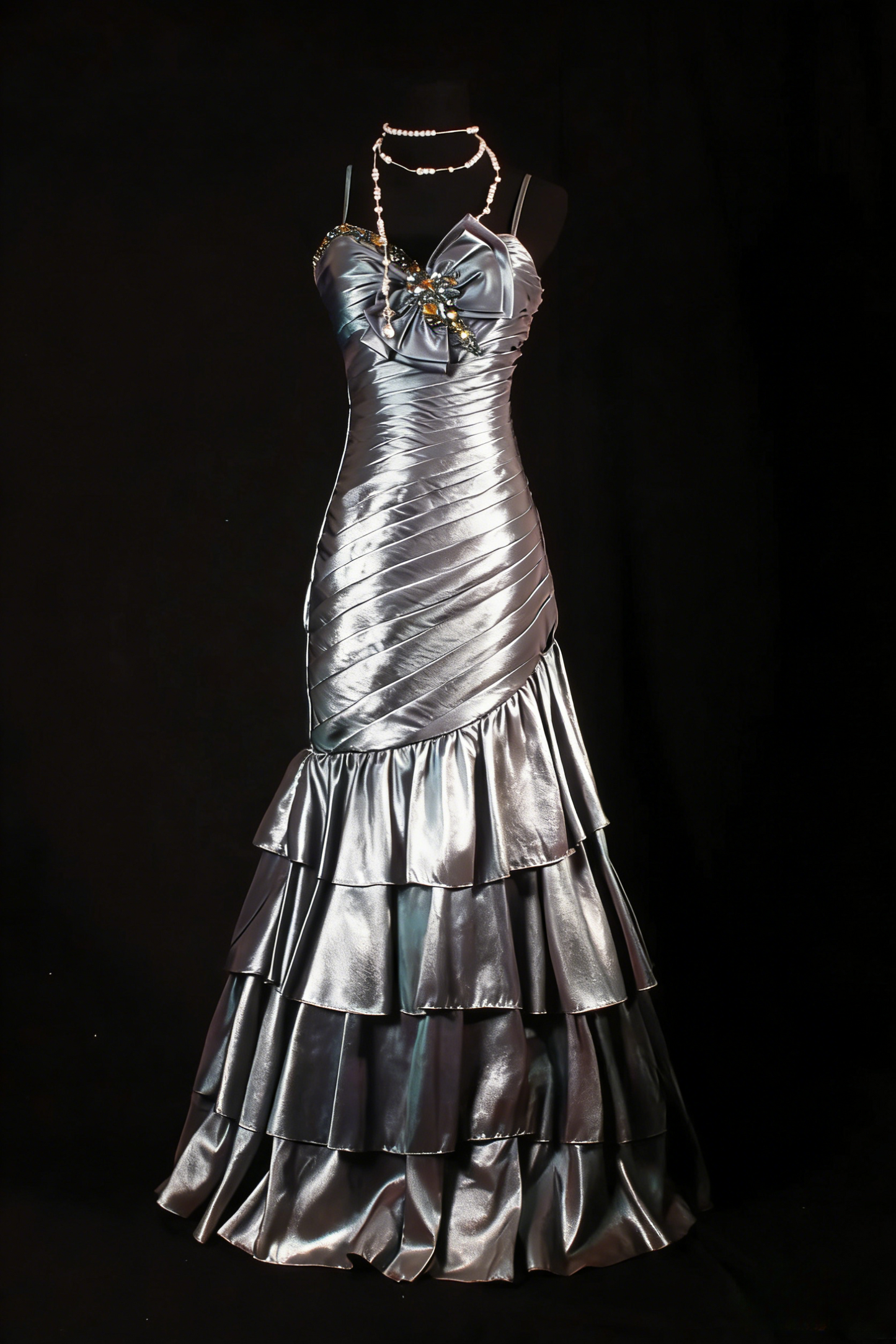 Fairy Spaghetti Straps Sheath Long Prom Dresses Satin Sleeveless Evening Dresses Teal Birthday Dresses EP05703