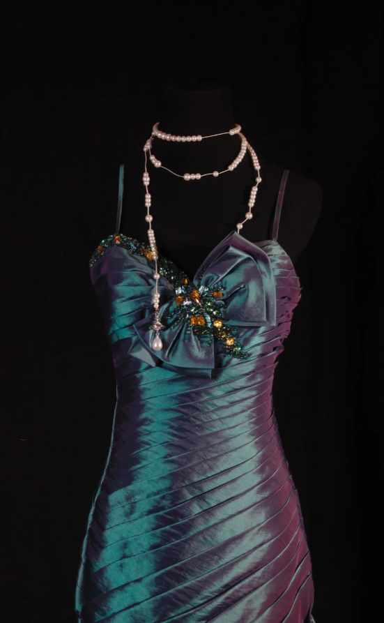 Fairy Spaghetti Straps Sheath Long Prom Dresses Satin Sleeveless Evening Dresses  Green Birthday Dresses EP05703