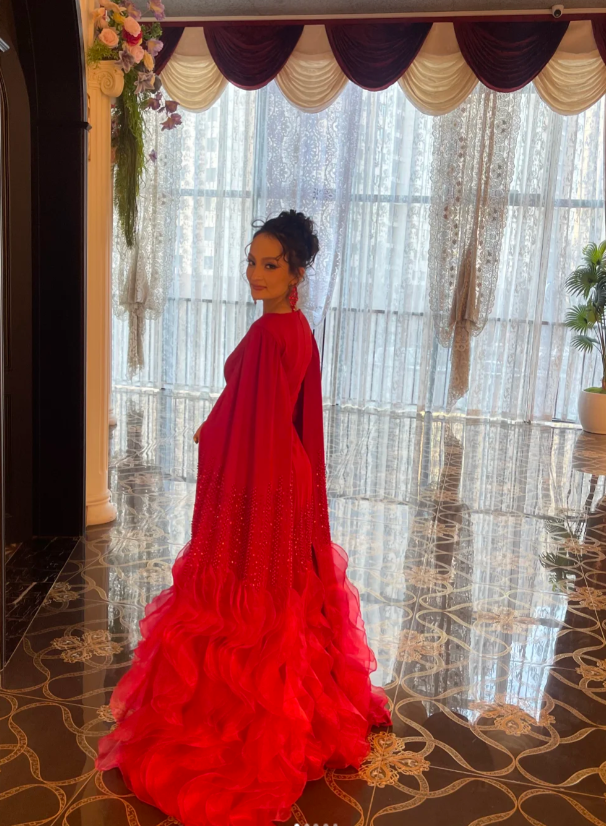 Elegant Sheath Long Prom Dresses Chiffon Burgundy Wedding Guest Dresses EP05706