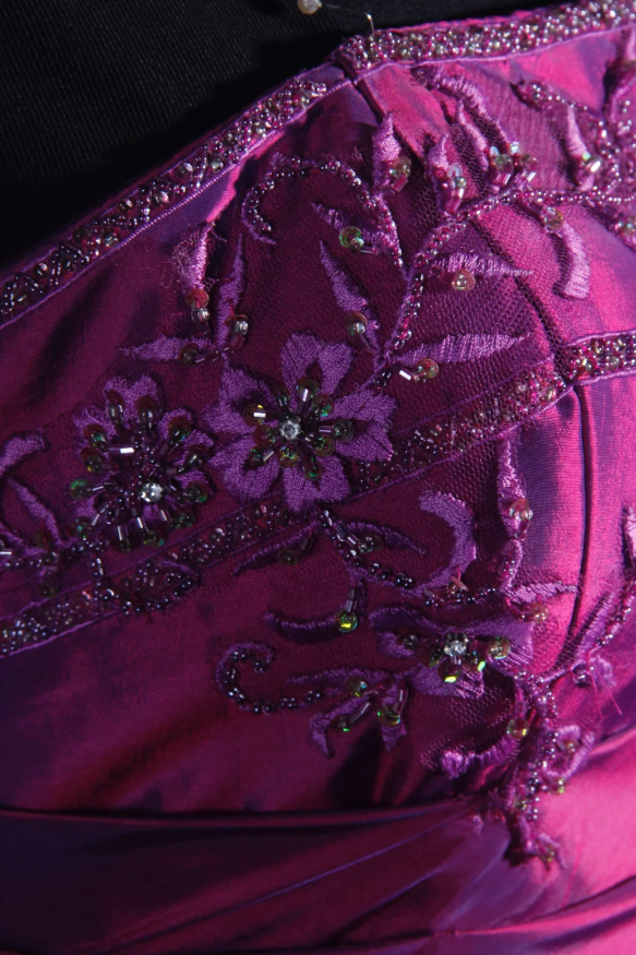 Cute Strapless A-Line Long Prom Dresses Satin Fuchsia Evening Dresses Sleeveless Fuchsia Birthday Dresses EP05708