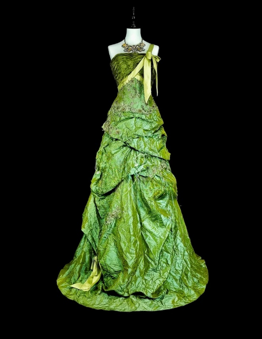 Cute One-shoulder Sheath Long Prom Dresses Satin Green Evening Dresses Sleeveless Green Birthday Dresses EP05709