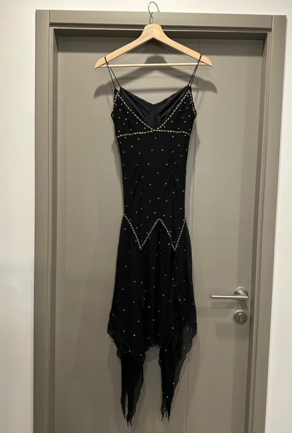 Chic Black Short Prom Dresses Sheath Spaghetti Straps Birthday Dresses Beaded Chiffon Sleeveless Homecoming Dresses  EP06041