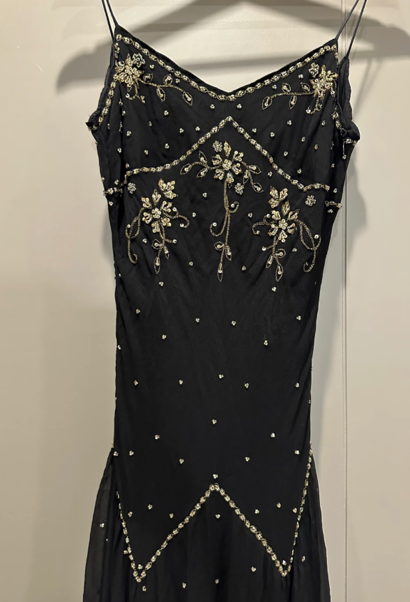 Chic Black Short Prom Dresses Sheath Spaghetti Straps Birthday Dresses Beaded Chiffon Sleeveless Homecoming Dresses  EP06041