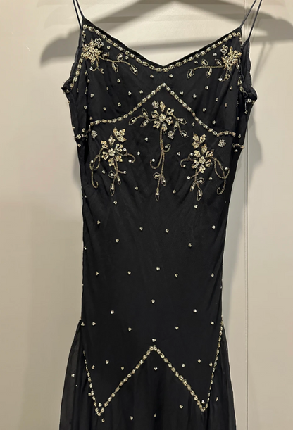 Chic Black Short Prom Dresses Sheath Spaghetti Straps Birthday Dresses Beaded Chiffon Sleeveless Homecoming Dresses  EP06041