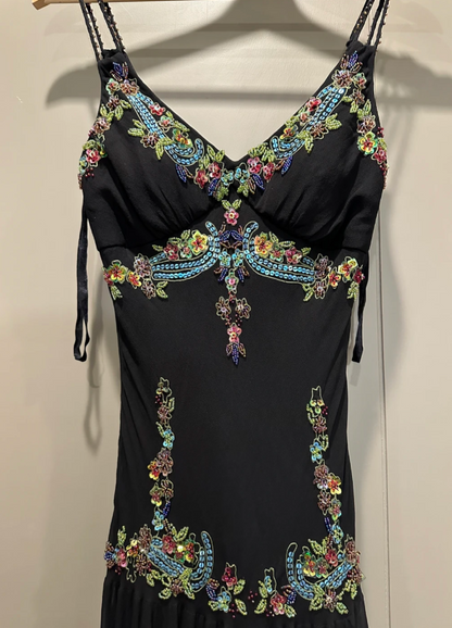 Chic Black Short Prom Dresses Sheath Spaghetti Straps Birthday Dresses Beaded Chiffon Sleeveless Homecoming Dresses  EP06042