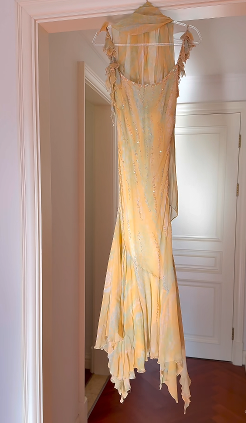 Fairy Orange Birtdhay Dresses Sheath Straps Long Prom Dresses Chiffon Beaded Sleeveless Party Dresses EP06073