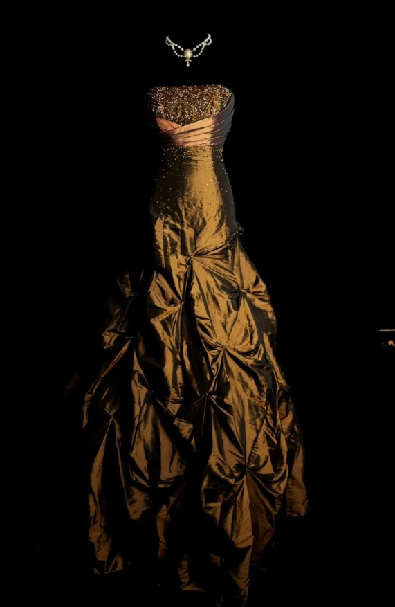 Chic Brown Long Prom Dresses Satin Sheath Evening Dresses Strapless Sleeveless Formal Dresses EP06079