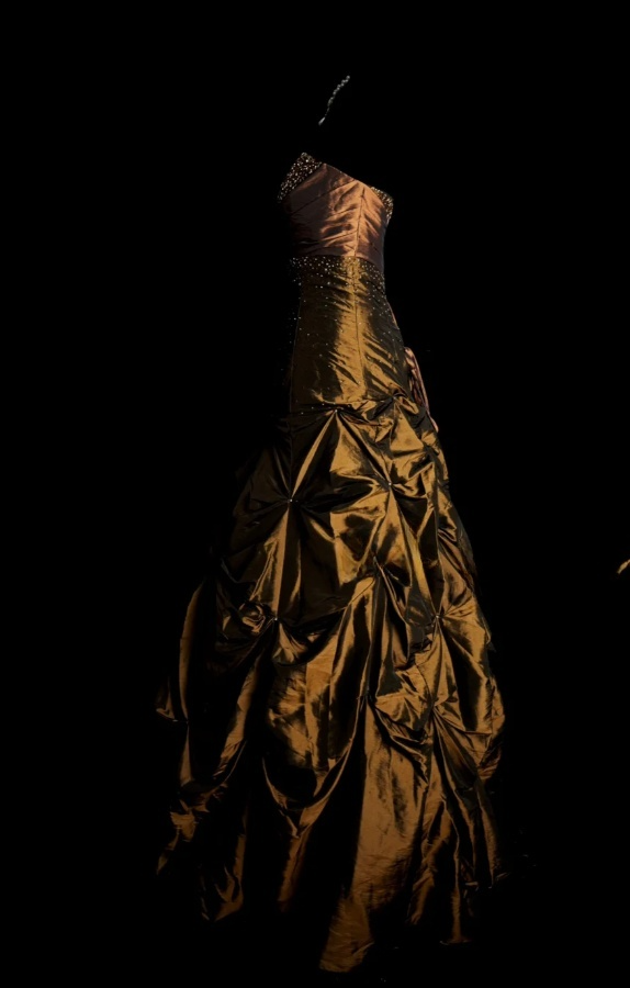 Chic Brown Long Prom Dresses Satin Sheath Evening Dresses Strapless Sleeveless Formal Dresses EP06079