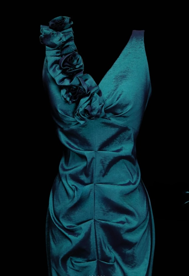 Glam Dark Teal Mermaid Long Prom Dresses Satin V-neck Evening Dresses Sleeveless Formal Dresses EP06088