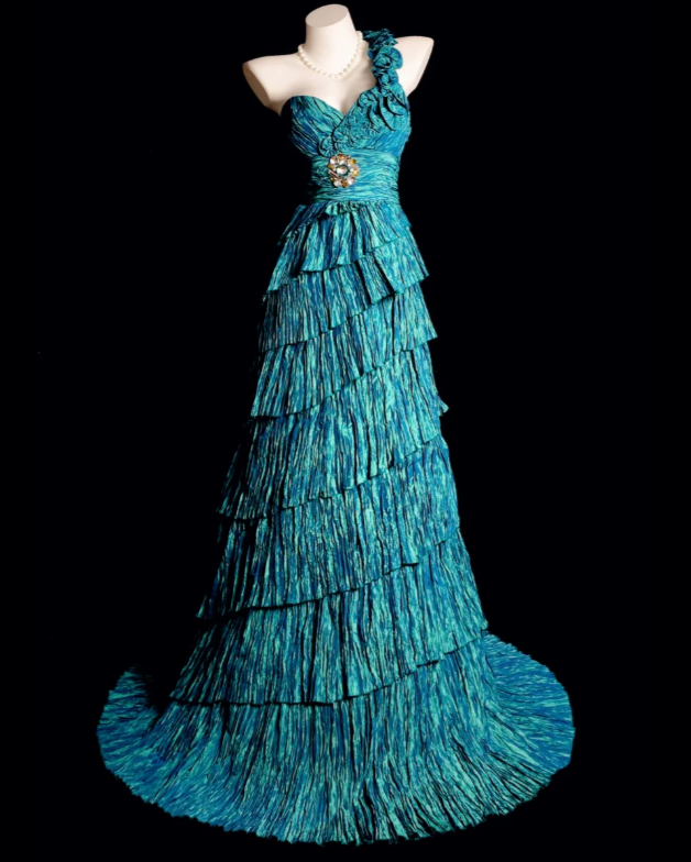 Gorgeous Blue Sheath Long Prom Dresses, Taffeta One-Shoulder Evening Dresses, Sleeveless Formal Dresses EP06098